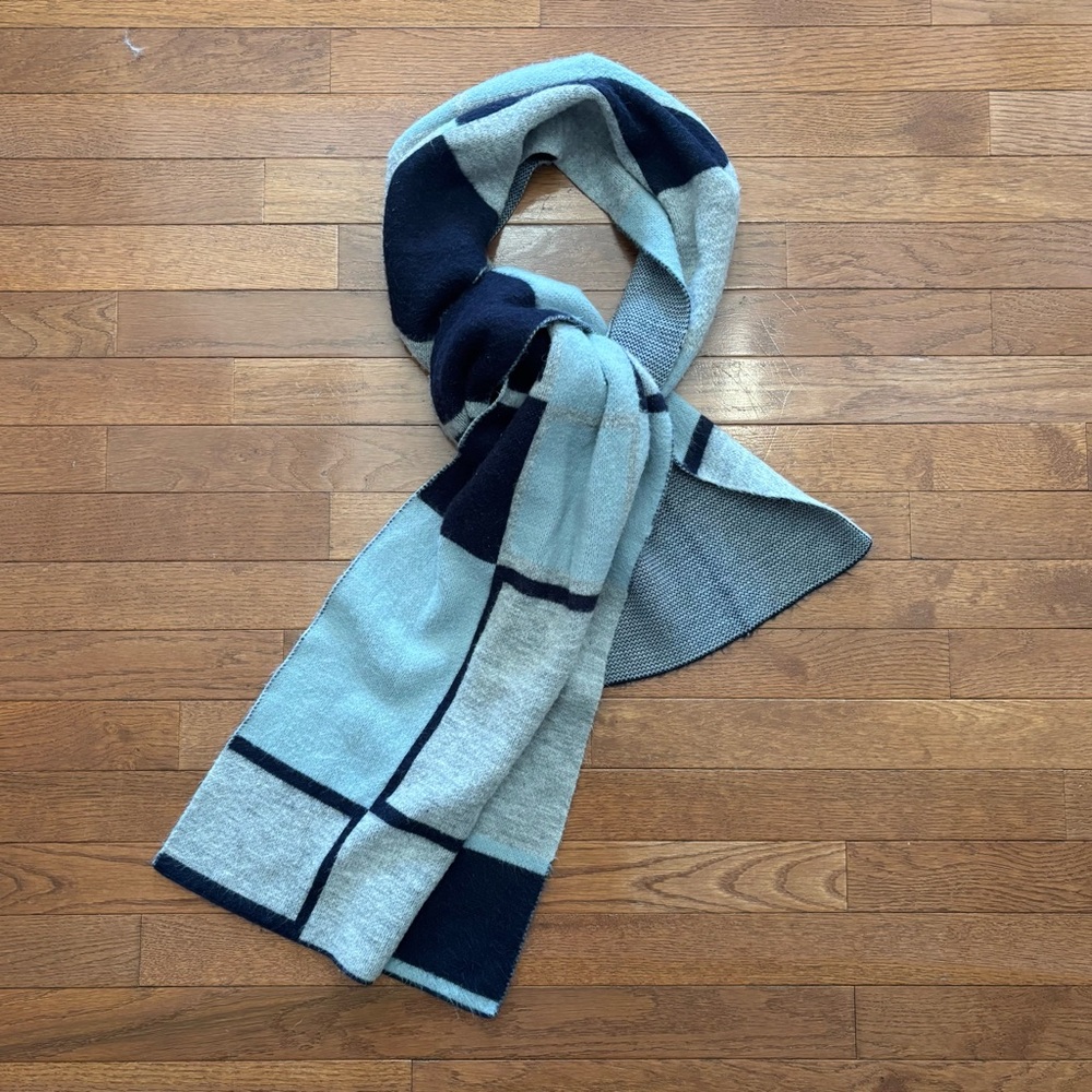 Anne Klein Blue and Grey Cozy Scarf